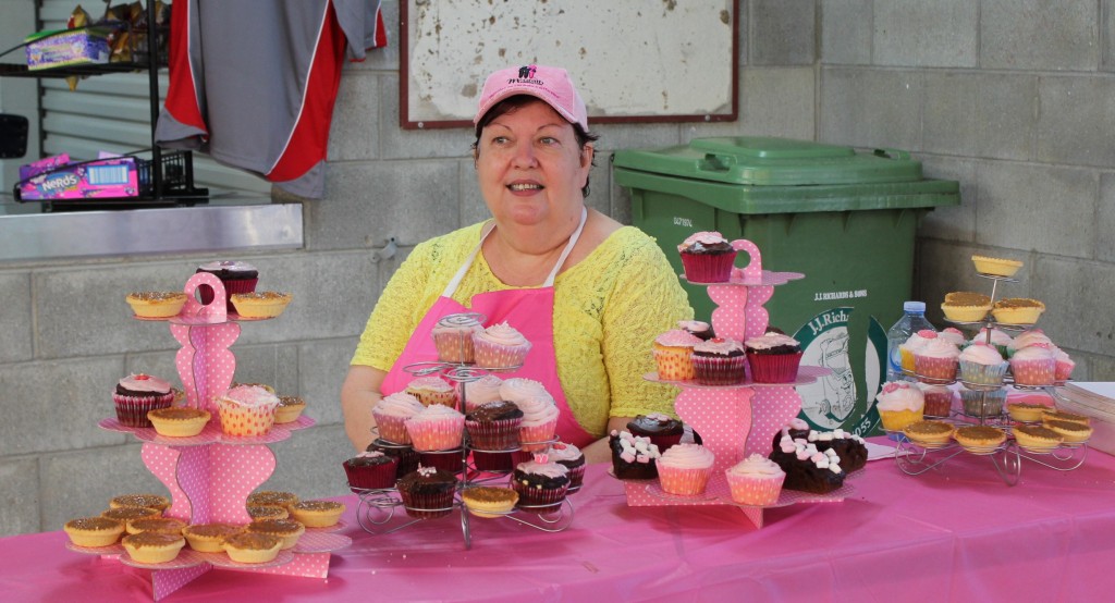 Kathy Casey and the cake stall